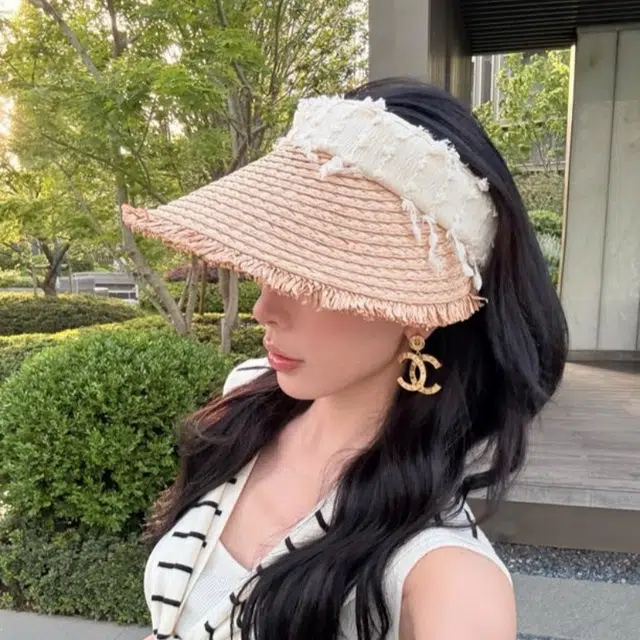 尚先生 毛边大檐空顶防晒高级感小清新田园风遮阳 草编 草帽 女款