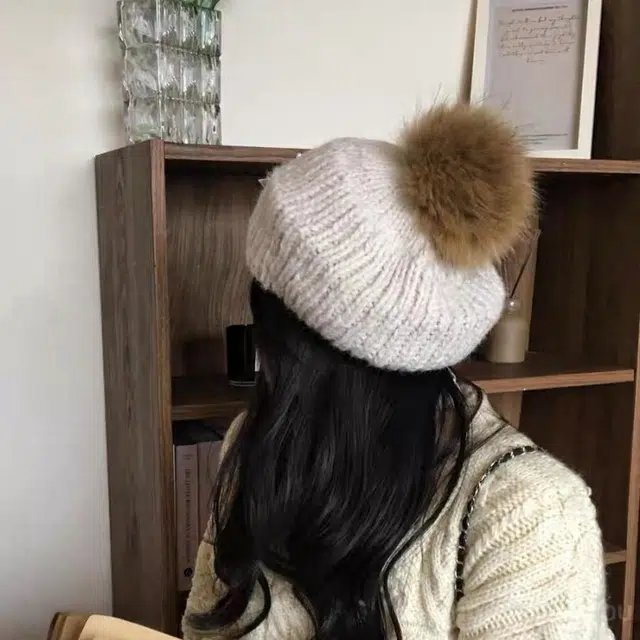 尚先生 毛球韩版帽子文艺可爱 马海毛 贝雷帽 女款