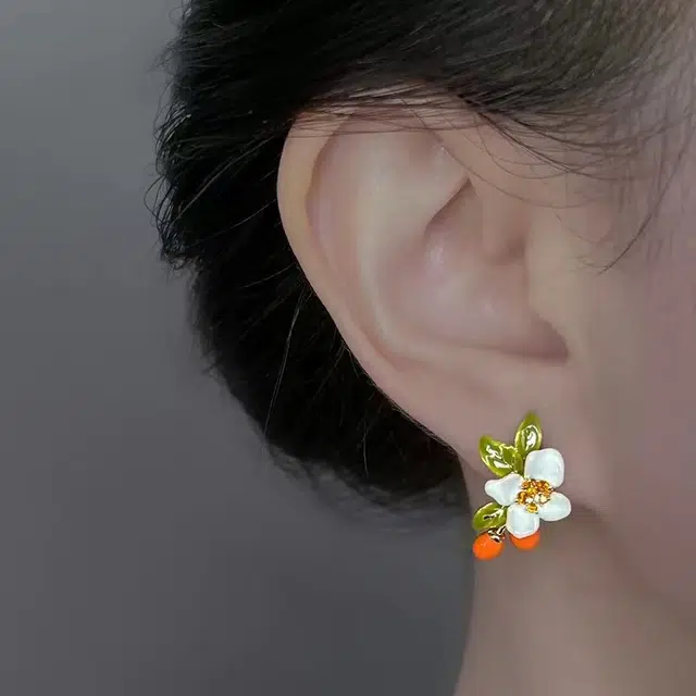尚先生 花朵轻奢高级感气质大气 高级感 合金 耳环 女款