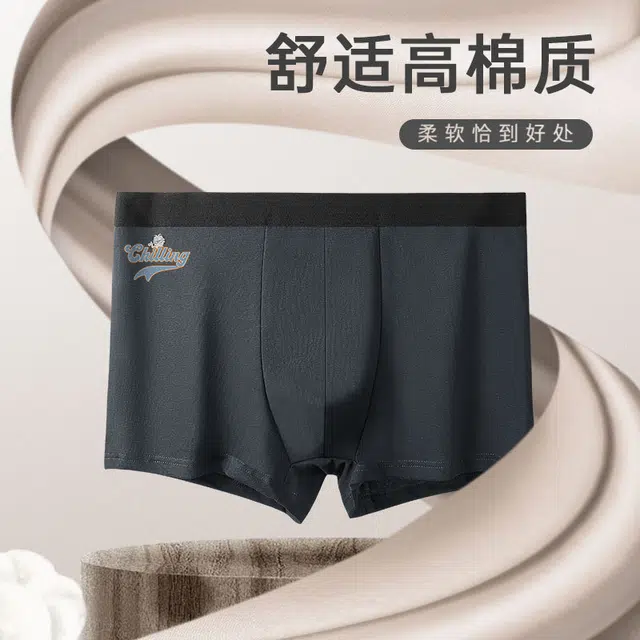 加菲猫家族 纯棉简约日常亲肤不勒腿吸汗透气平角内裤 男款