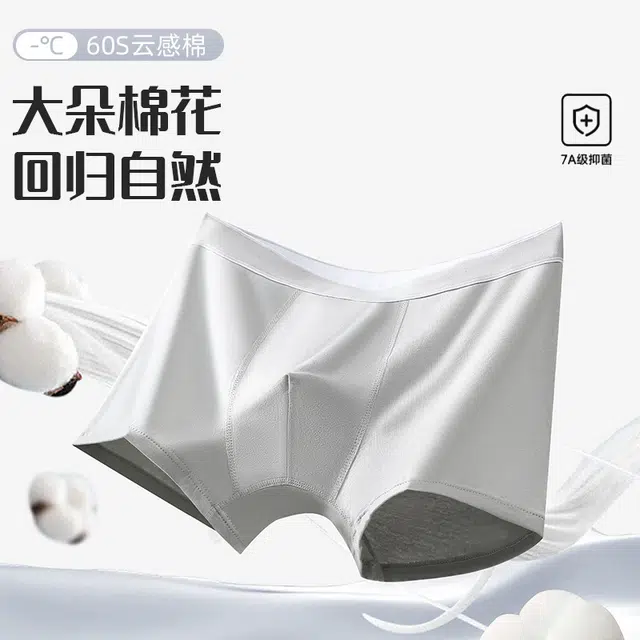 加菲猫家族 透气舒适宽松柔软中腰简约新疆长绒棉抗菌底档运动大码平角内裤 男款 礼袋组合装