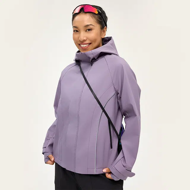 新奇天  山系户外休闲纯色连帽拉链宽松  防水防风透气冲锋衣 男女同款