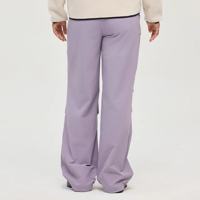 新奇天 纯色城市户外徒步山系宽松直筒保暖系带工装裤 女款