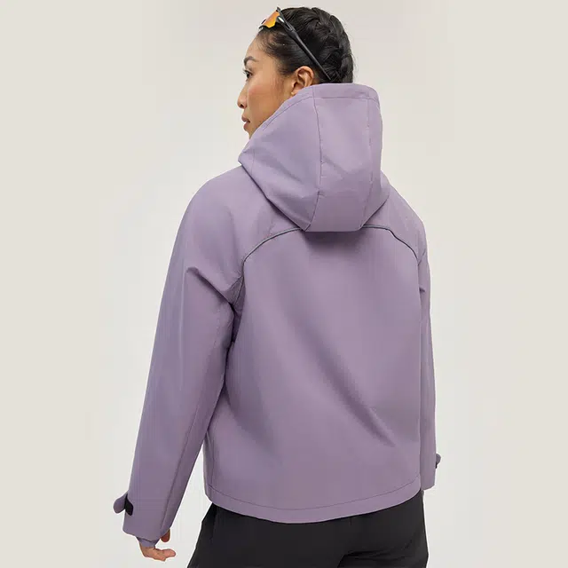 新奇天  山系户外休闲纯色连帽拉链宽松  防水防风透气冲锋衣 男女同款