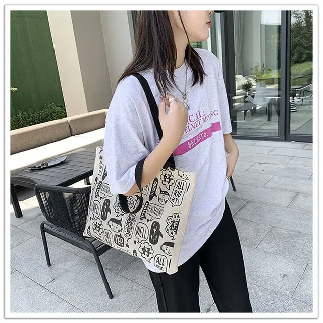 北包包 简约时尚百搭韩版文艺小清新手提包大容量 帆布 单肩包 女款 多色