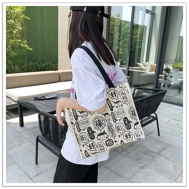 北包包 简约时尚百搭韩版文艺小清新手提包大容量 帆布 单肩包 女款 多色