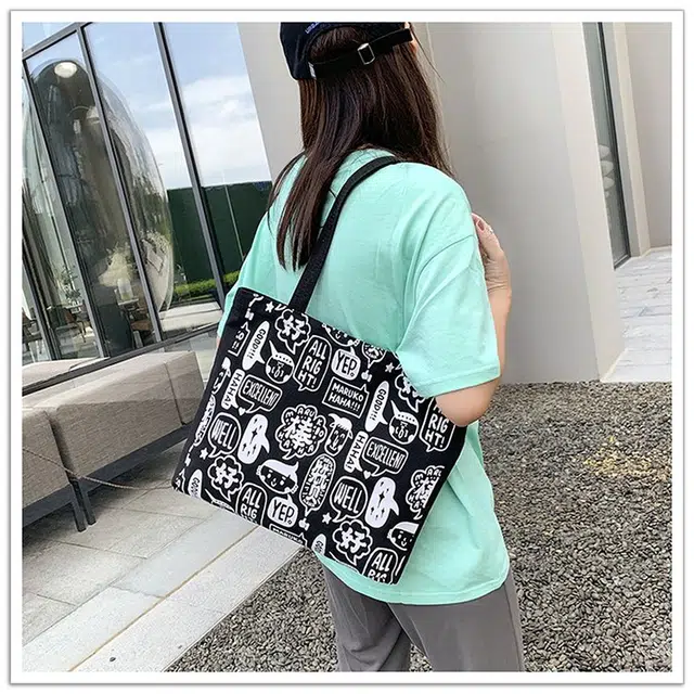 北包包 简约时尚百搭韩版文艺小清新手提包大容量 帆布 单肩包 女款 多色