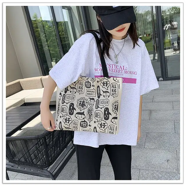 北包包 简约时尚百搭韩版文艺小清新手提包大容量 帆布 单肩包 女款 多色