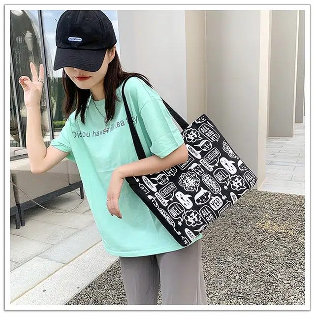 北包包 简约时尚百搭韩版文艺小清新手提包大容量 帆布 单肩包 女款 多色