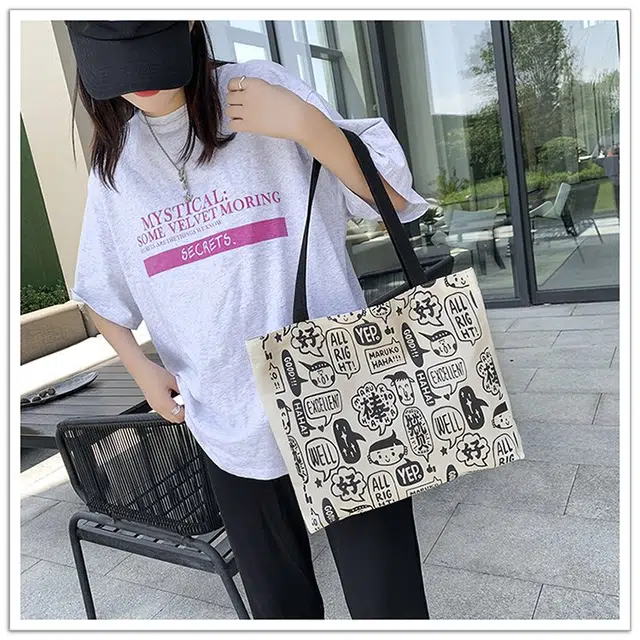 北包包 简约时尚百搭韩版文艺小清新手提包大容量 帆布 单肩包 女款 多色