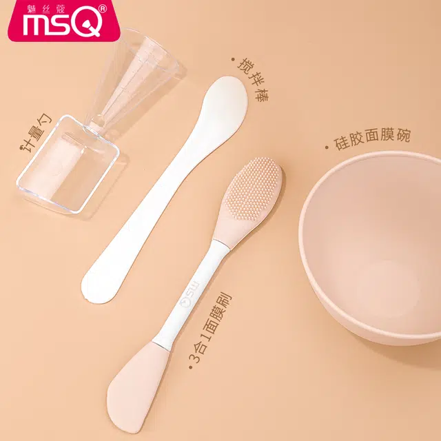 魅丝蔻 硅胶面膜碗和刷子套装 自制泥膜软膜工具涂抹面膜刷勺子