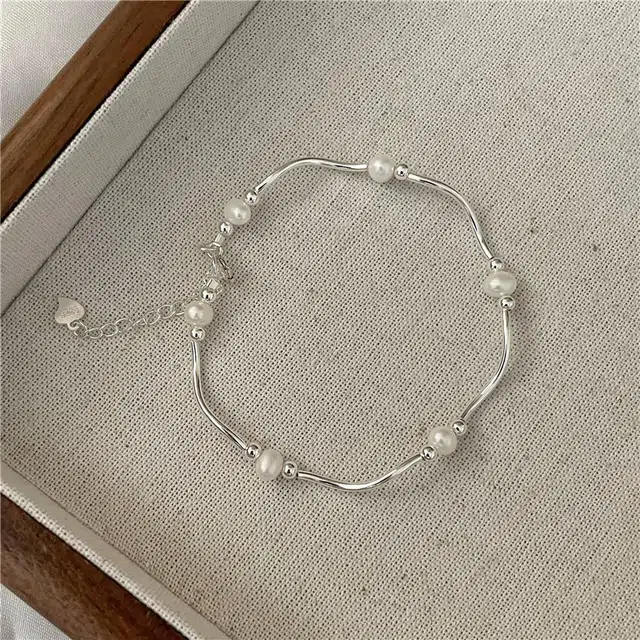 【S925银 赠含金贴纸】 色菲尔 法式韩式优雅复古 简约淡雅高级甜美小众个性轻奢高级气质设计感精致百搭可调节手饰 银 手链 女款