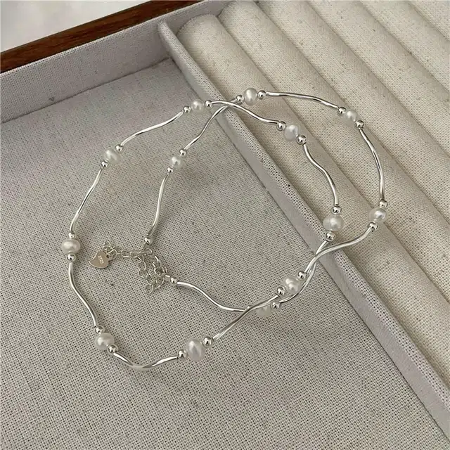 【S925银 赠含金贴纸】 色菲尔 法式韩式优雅复古 简约淡雅高级甜美小众个性轻奢高级气质设计感精致百搭可调节手饰 银 手链 女款