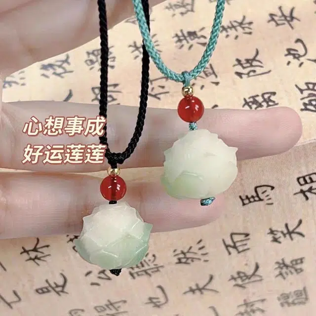 色菲尔 好运莲莲民族风新中式国潮设计感锁骨链轻奢小众 高级感 菩提子/菩提籽 项链 男女同款情侣款