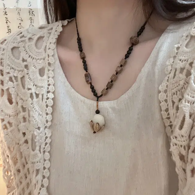 【吉祥如意】 色菲尔 在逃公主蝴蝶小清新精致大气小众编织绳首饰 菩提根 项链 女款
