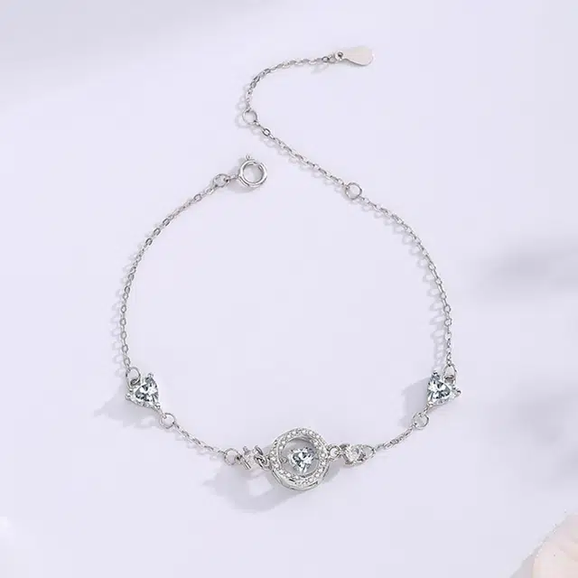 【S999 赠含金贴纸】 色菲尔 跳动的心 莫比乌斯在逃公主 小众轻奢设计精致温柔闪耀氛围感可调节手饰 银 手链 女款