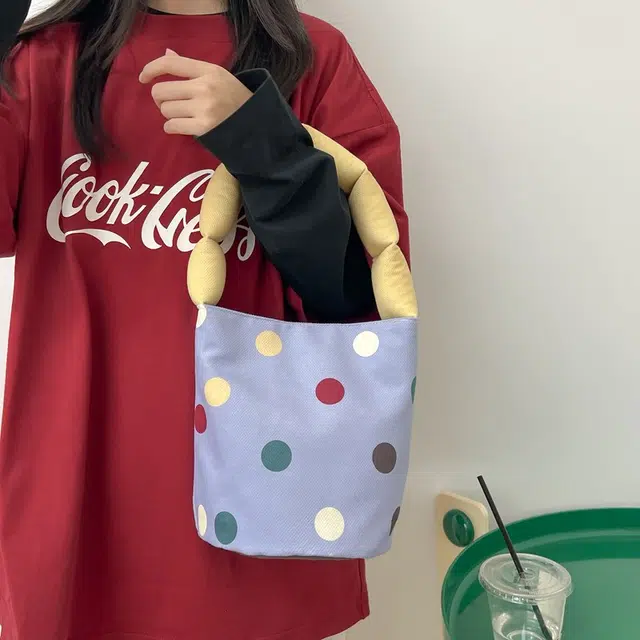 爱尔绅特 韩版小众波点高颜值 复合布 单肩包 女款 多色