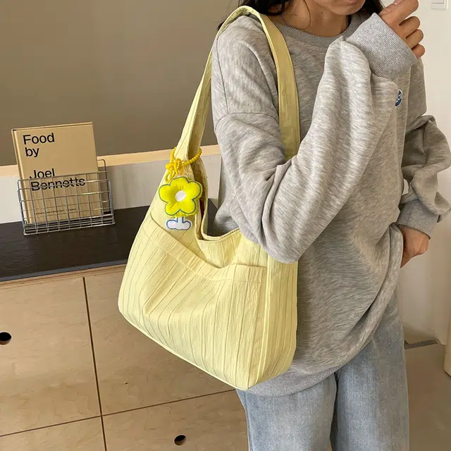 爱尔绅特 多巴胺 彩色 薄款包包 清新 仙女风 大容量 褶皱女包 涤纶 单肩 手提 常规 女款 白色/黄色/黑色/粉色