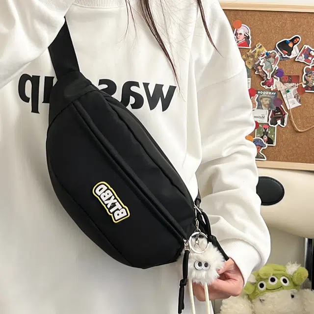 爱尔绅特 小清新休闲百搭字母 尼龙 胸包 女款 白色/黄色/粉色/绿色/黑色