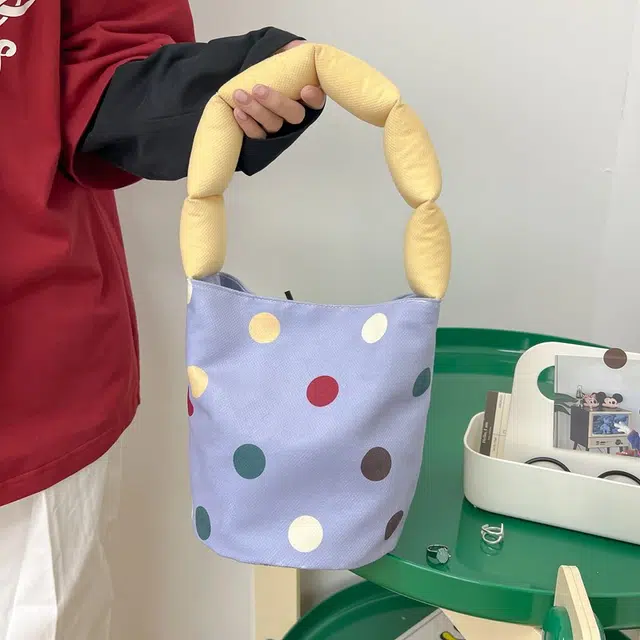 爱尔绅特 韩版小众波点高颜值 复合布 单肩包 女款 多色