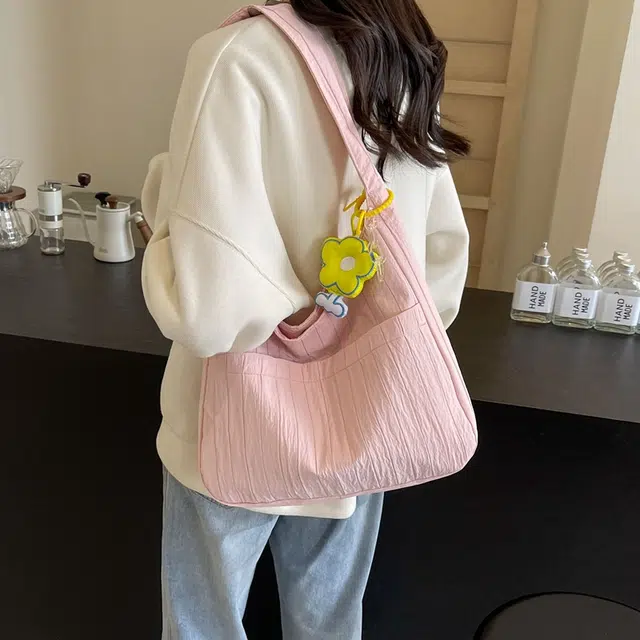 爱尔绅特 多巴胺 彩色 薄款包包 清新 仙女风 大容量 褶皱女包 涤纶 单肩 手提 常规 女款 白色/黄色/黑色/粉色