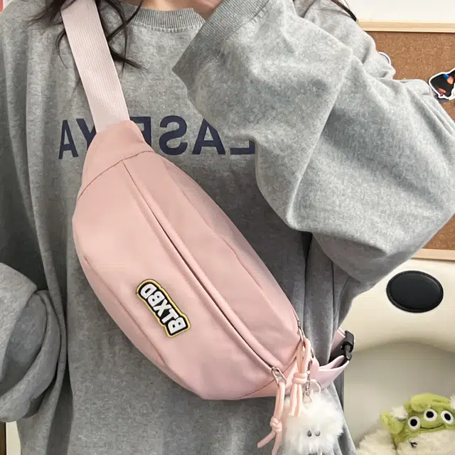 爱尔绅特 小清新休闲百搭字母 尼龙 胸包 女款 白色/黄色/粉色/绿色/黑色