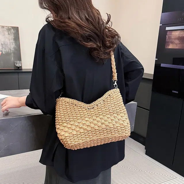 爱尔绅特 编织春夏时尚百搭休闲 草编 单肩斜挎包 女款 多色