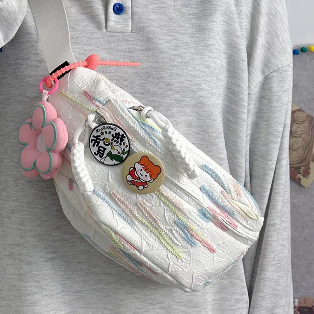 爱尔绅特 简约休闲小清新森系小众学生百搭 尼龙 胸包 女款 白色/黑色/黄色/蓝色/粉色