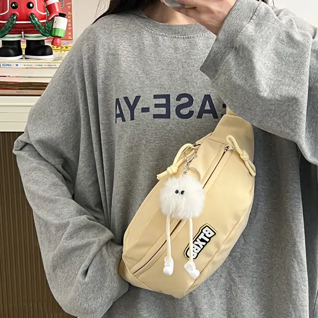 爱尔绅特 小清新休闲百搭字母 尼龙 胸包 女款 白色/黄色/粉色/绿色/黑色