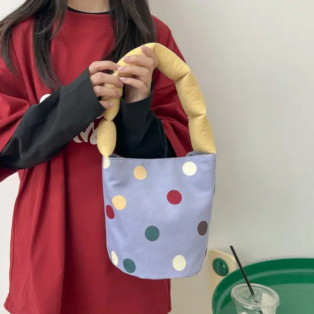 爱尔绅特 韩版小众波点高颜值 复合布 单肩包 女款 多色