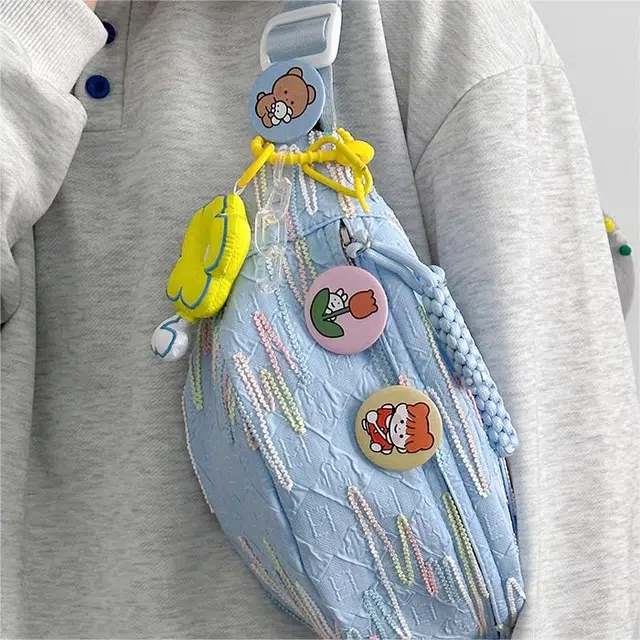 爱尔绅特 简约休闲小清新森系小众学生百搭 尼龙 胸包 女款 白色/黑色/黄色/蓝色/粉色