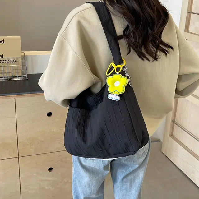 爱尔绅特 多巴胺 彩色 薄款包包 清新 仙女风 大容量 褶皱女包 涤纶 单肩 手提 常规 女款 白色/黄色/黑色/粉色