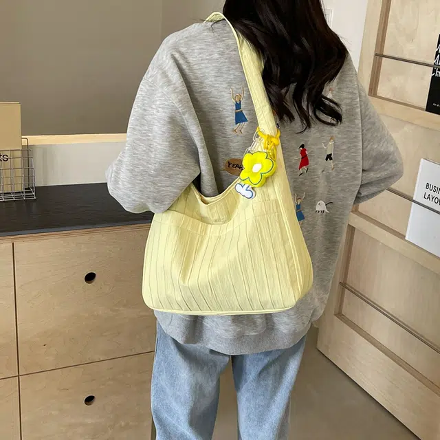 爱尔绅特 多巴胺 彩色 薄款包包 清新 仙女风 大容量 褶皱女包 涤纶 单肩 手提 常规 女款 白色/黄色/黑色/粉色