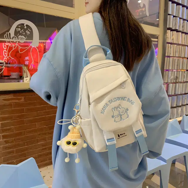 爱尔绅特 清新休闲运动斜背骑行 尼龙 胸包 男女同款情侣款 黑色/绿色/白色/粉红色/紫色