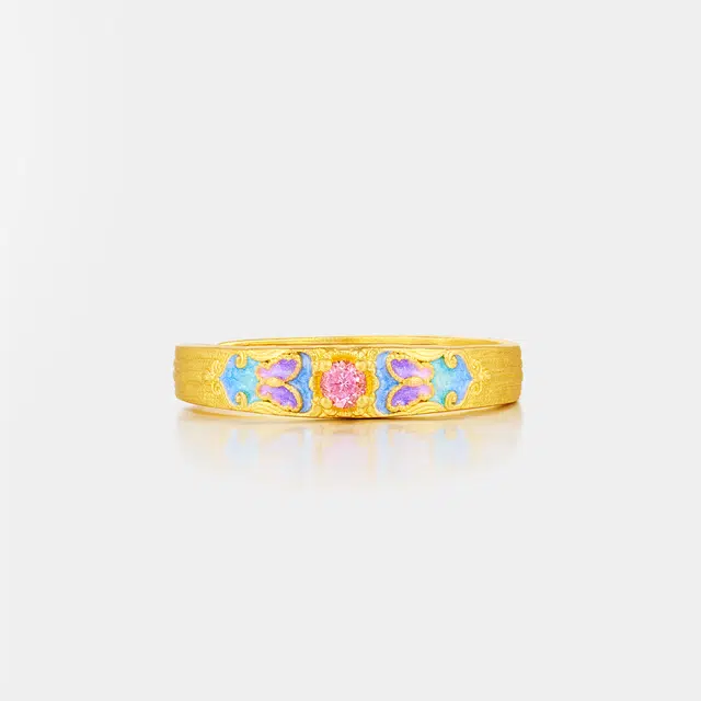 曼卡龙 紫金·蓝姗幸运版 足金 按克计价 黄金戒指 女款
