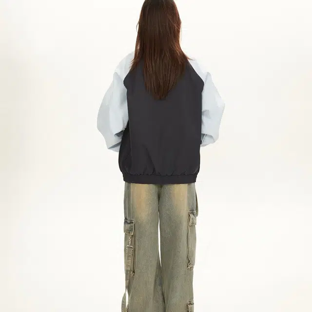 囍鱼少女 学院风撞色插肩袖腊肠小狗刺绣棒球服外套女春季宽松休闲潮夹克 女款
