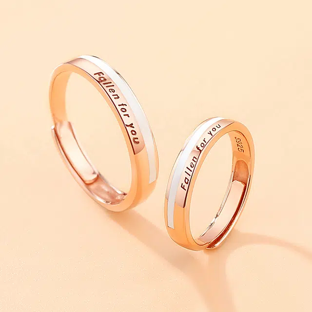 【可定制刻字】琦珂 纯银情侣对戒男女一对款轻奢小众高级感结婚开口情侣款银戒指