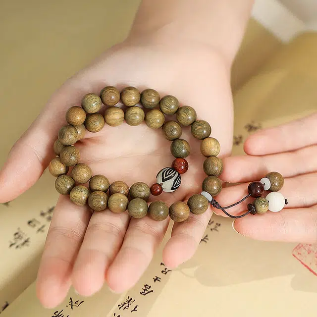 青城山 新中式国潮  净化心灵 简约百搭 绿檀 手串 男女同款情侣款
