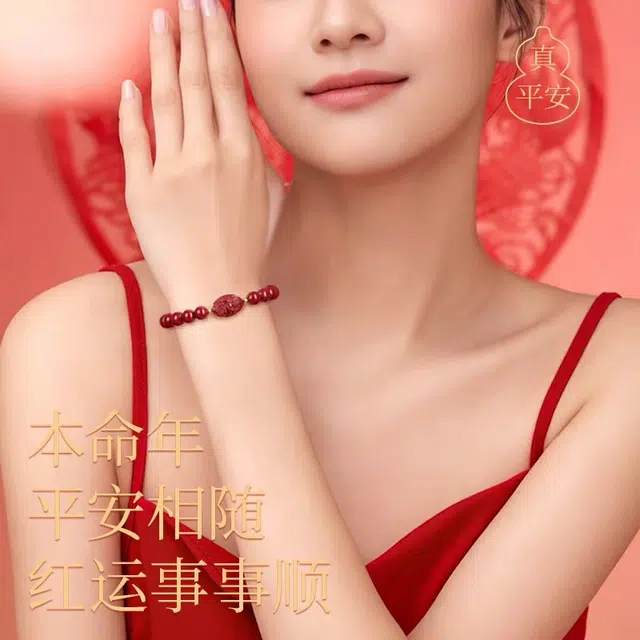 青城山 官方文创 帝王砂本命年转运珠 新中式国潮本命佛 事事平安学业上岸#好运 朱砂 手串 女款