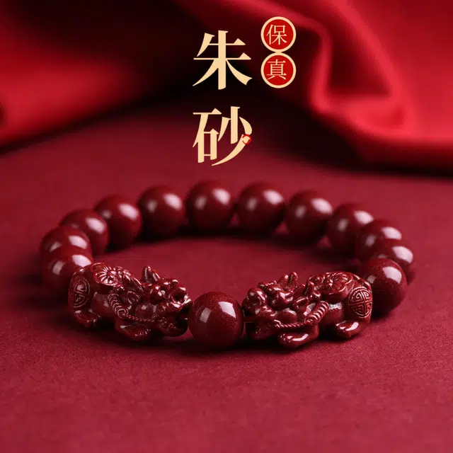 青城山 官方文创 帝王砂本命年转运珠 新中式国潮风招财貔貅#好运再造辰砂 朱砂 手串 男女同款情侣款