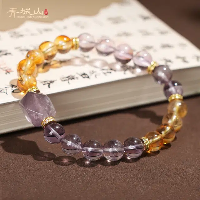 青城山 时尚小众简约天然 紫水晶 手串 男女同款情侣款
