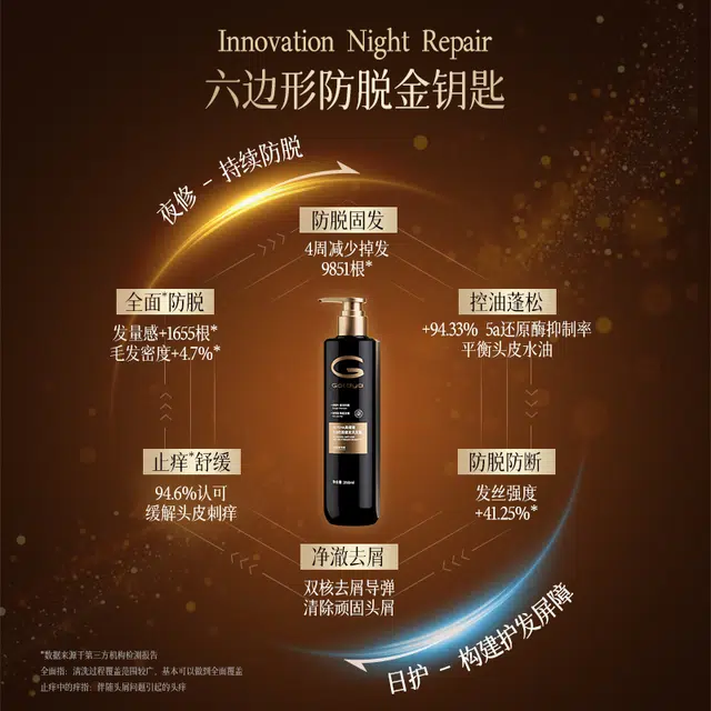 高缇雅 夜修护防脱洗发水 固发强韧控油滋养