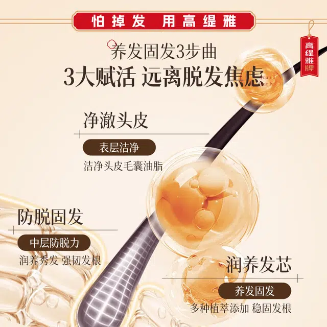高缇雅生姜防脱固发精华套装 防脱滋养头皮舒缓强韧植物养护
