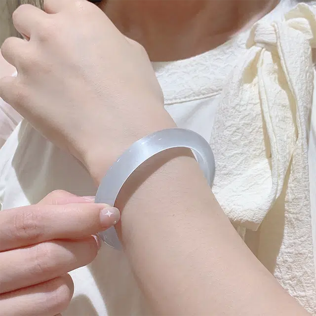 【高品质】 岁月静好 冰蓝贵妃镯爱如繁星套装叠戴新中式国潮古风气质美人镯轻奢气质温婉百搭#好运 玻璃猫眼 手镯 男女同款情侣款