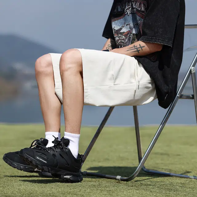 蓝精灵 美式宽松透气运动风篮球跑步健身潮流小印花简约舒适过膝五分沙滩速干训练休闲短裤 男女同款