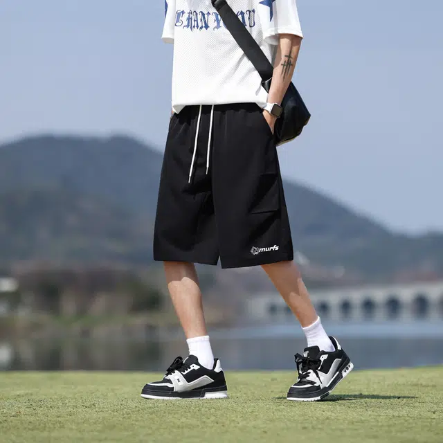 蓝精灵 美式潮流宽松运动篮球裤跑步健身简约舒适训练休闲短裤 男女同款