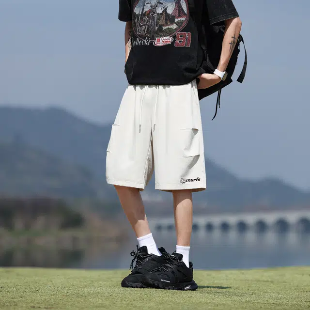 蓝精灵 美式潮流宽松运动篮球裤跑步健身简约舒适训练休闲短裤 男女同款