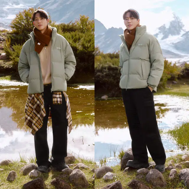 森马 拼接灯芯绒肌理外套厚款宽松上衣绣花立领羽绒服 男