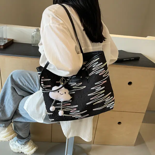 兰宝梵 简约百搭通勤 布 托特包手提单肩包 女款 多色
