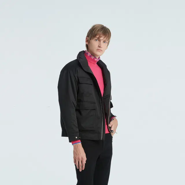 RARE FW23 Solid Color Cargo Pocket Down Jacket Black